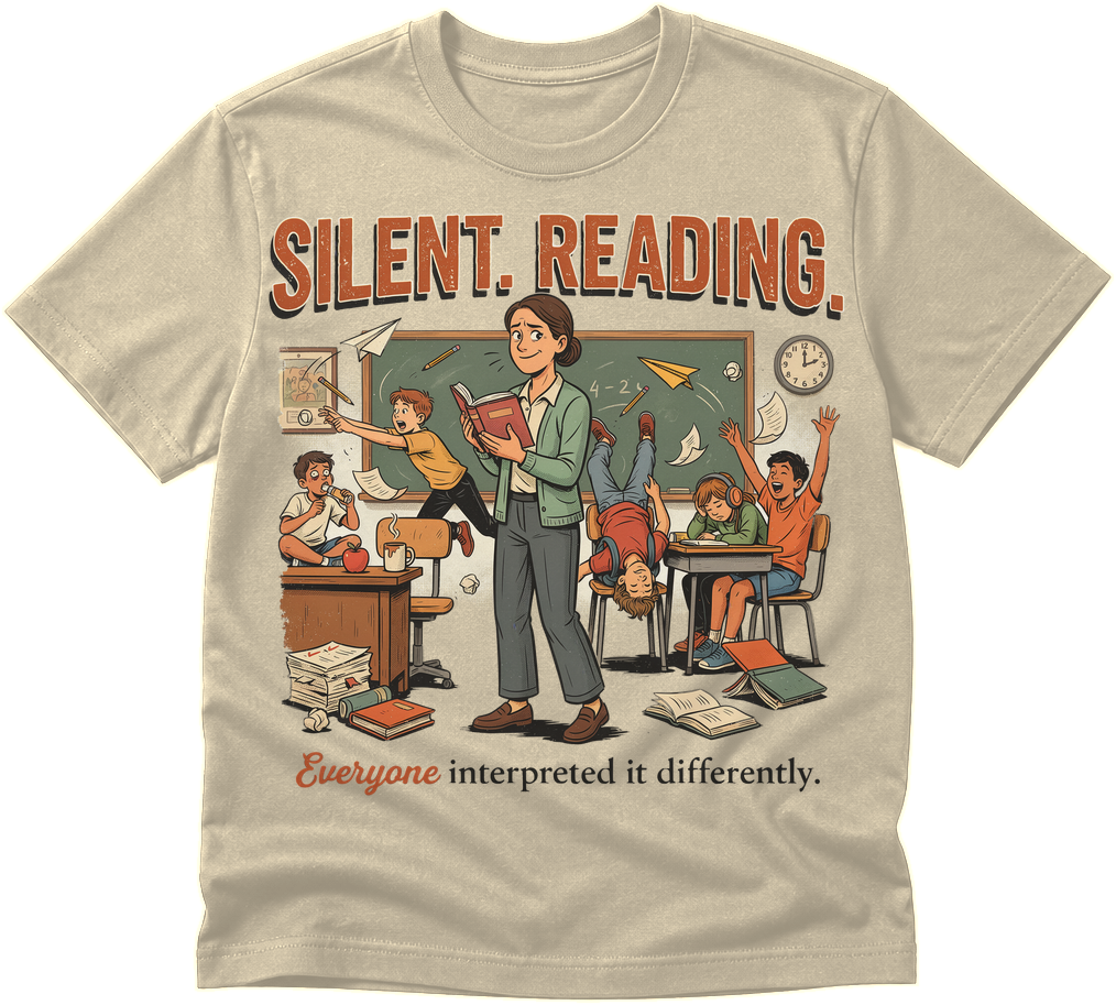 Silent Reading teacher shirt preview